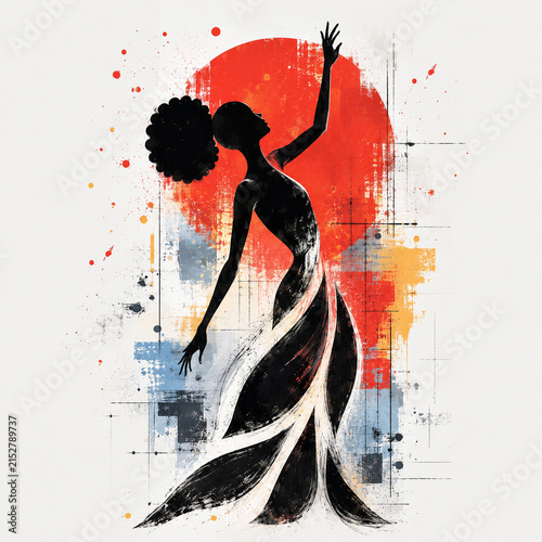 Modern Abstract Woman Silhouette Watercolor Poster