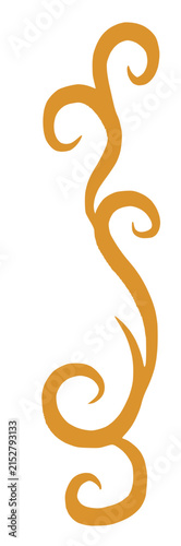 Golden Ornamental Vine Swirl Vertical Flourish