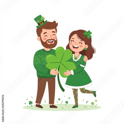 Happy couple celebrating Saint Patrick Day