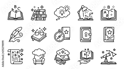 фотографія Collection of Isolated Education and Knowledge Icons on Transparent Background