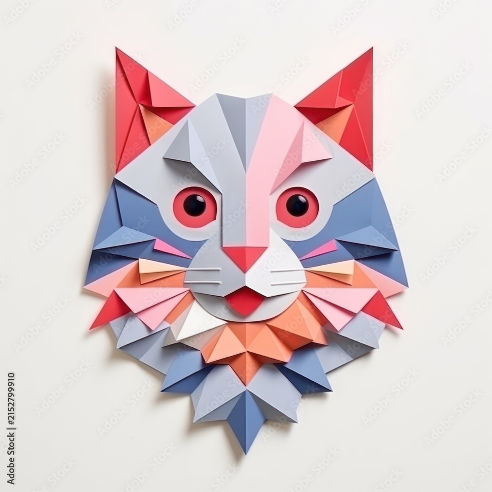Obraz premium Cat paper origami craft.