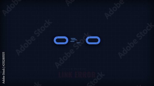 Link Error HUD Animation with Glowing Digital Interface Icons and Red Warning Signal