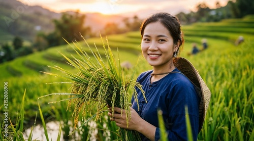 Asian rice farmer
