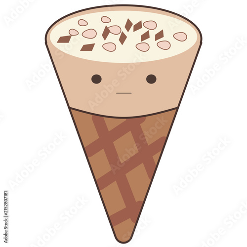 ute Ice Cream Mascot Character Editable SVG Vector Illustration, Adorable Cartoon Dessert Character Design, PNG, EPS, AI for Branding, Stickers, Packaging & Web Design