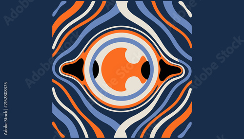 Abstract Swirling Pattern: Psychedelic Art, Retro Design, Optical Illusion