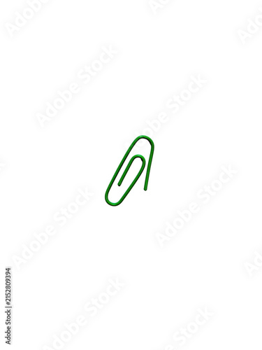Single green paper clip