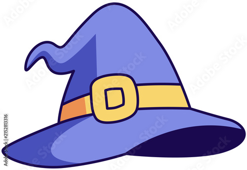 Classic Purple Witch Hat with Golden Buckle