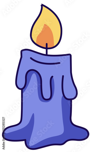 Purple Melting Magic Candle Illustration