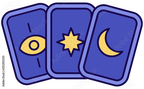 Mystical Tarot Cards with Eye, Star, and Moon Symbols