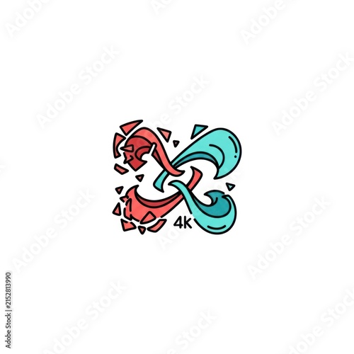 Abstract colorful swirling 4K resolution logo icon.