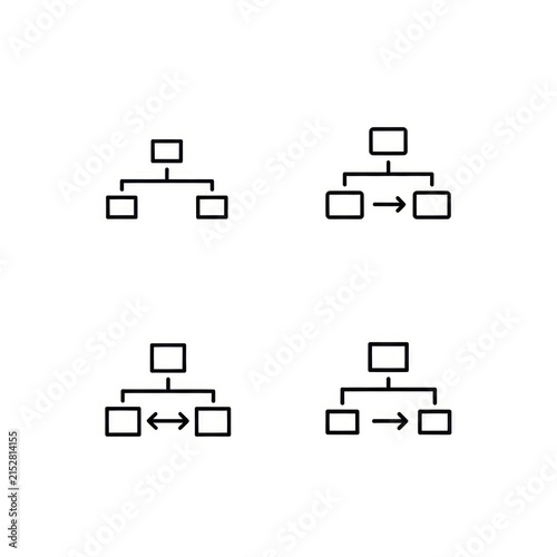 Corporate hierarchy and organizational chart structure icons.
