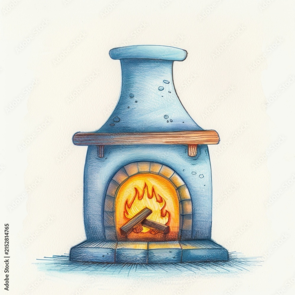 Obraz premium Fireplace indoors pottery hearth.