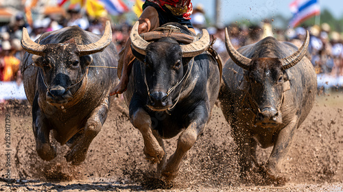 Traditional Buffalo Racing Festival with Mud-Splashing Action in Chonburi