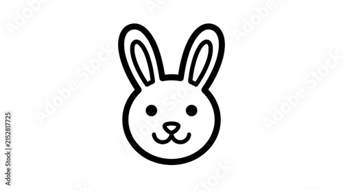 Cute rabbit face line icon with long ears.