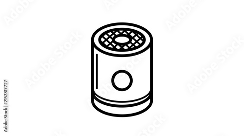 Cylindrical oil filter automotive engine component icon.