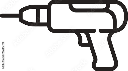 Electric power drill tool line icon.