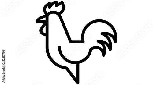 Farm rooster silhouette outline icon