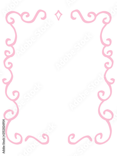 Pink Ornamental Rectangular Frame with Sparkle Star