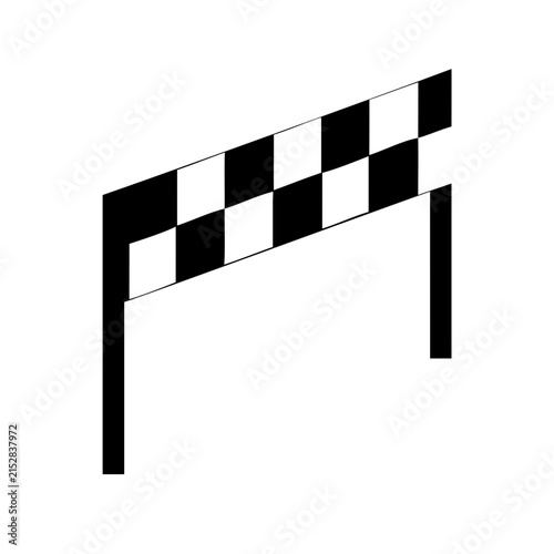 Black and white checkered finish line flags - Simple vector illustration of finish line flags with black and white checkered pattern on a clean background.