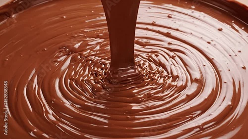 Slow Motion Pouring of Rich Glossy Melted Milk Chocolate