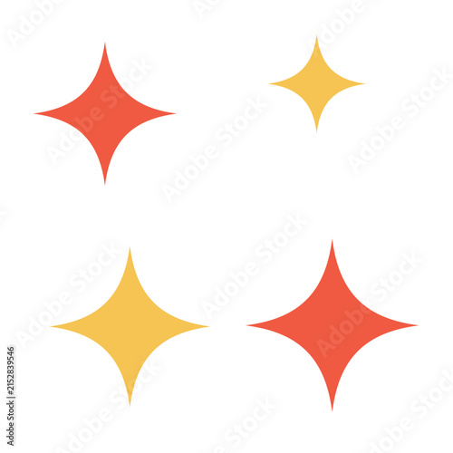 Retro star and sparkle decorative element set
