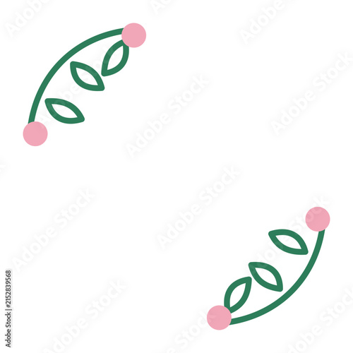 Elegant botanical floral corner ornament set