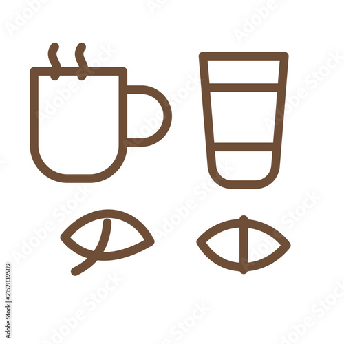 Modern coffee and cafe line icon collection