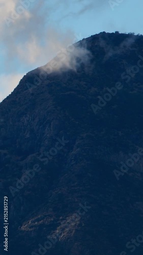 manquehue hill santiago Chile skyline mountain clouds panoramic landscape vertical