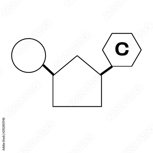 Quadro su tela Vector Icon of DNA Nucleotide Cytosine Molecule