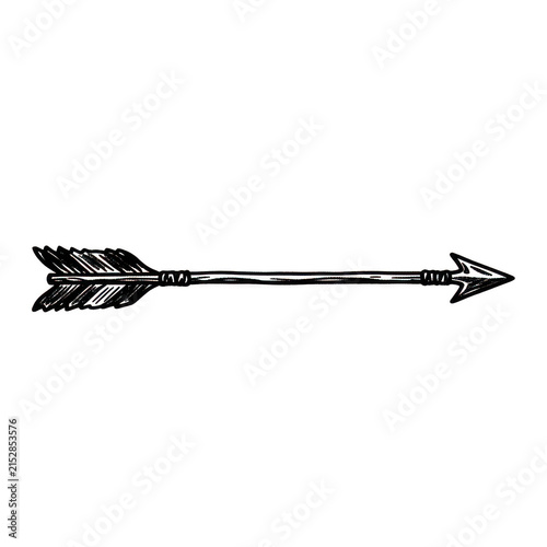 Hand drawn vintage arrow sketch isolated on transparent background
