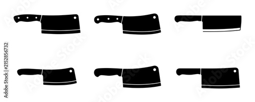 Foto 70 Butcher Knives Collection, Meat Cleaver Icons, Kitchen Utensils Set, Food Pre