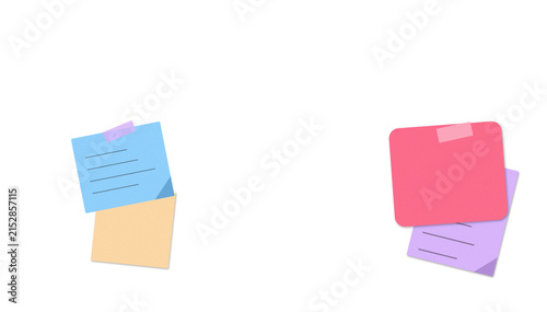 Colorful geometric sticky notes with polka dots