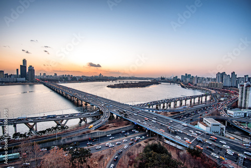 bridge over the river, Seoul, South Korea.