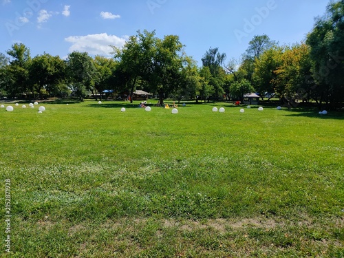 Zhuravlevka Park in the city of Kharkiv, Ukraine, is a beautiful park by the river.