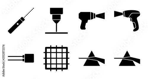 80 Science and Technology Icons: Laser, Drill, Heat Gun, Spectrum Prism, Fiber Optic, Grid - Vector Set for Innovation and Research 100