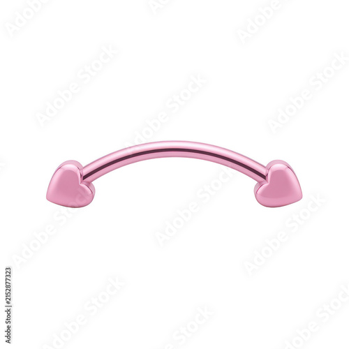 Pink heart belly button piercing ring jewelry isolated on transparent background