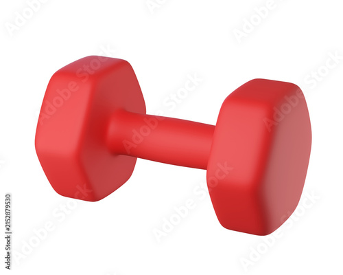 Obraz na plátně 3d red dumbbell set isolated for home workouts, gym training, strength exercises, muscle toning, and fitness routines