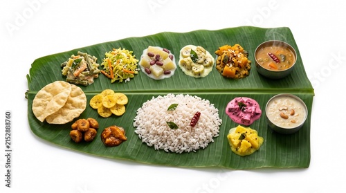 Traditional Kerala Onam Sadya Thali with Festive Food