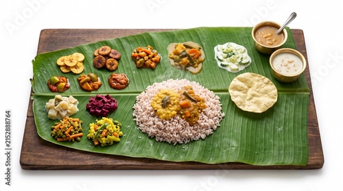 Traditional Kerala Onam Sadya Thali with Festive Food