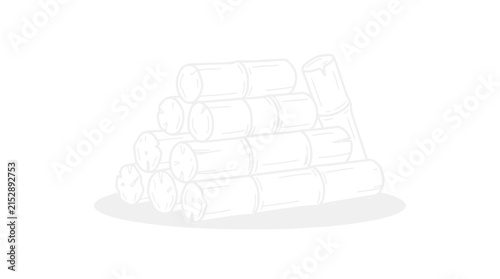 Stack of rolled paper documents or scrolls, hand-drawn sketch, isolated on white background