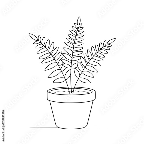 houseplant in a pot isolated icon