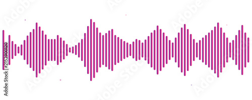 Fotografie Pink Digital Sound Wave Equalizer on Transparent Background