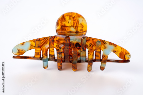 Hair clip with abstract design.