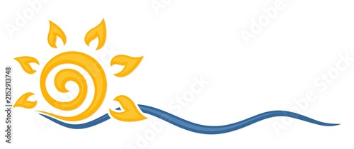A sun dawn symbol in the sea.