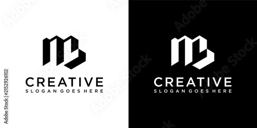ML or LM initial letter logo design vector