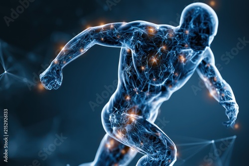 Scientific illustration of human growth hormone