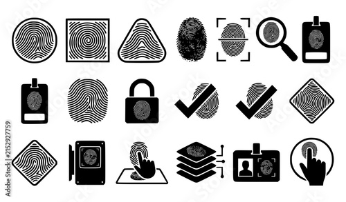 Canvastavla Fingerprint Forensic and Biometric Identification Vector Icon Collection