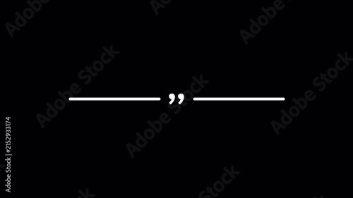  animated Horizontal Line Animation With Animated Quotation Marks in 4k animation with alpha channel Quote Reveal Testimonial Template Background Clean Divider Lines on transparent background