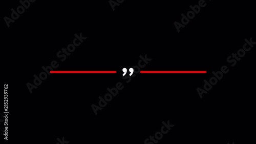  animated Horizontal Line Animation With Animated Quotation Marks in 4k animation with alpha channel Quote Reveal Testimonial Template Background Clean Divider Lines on transparent background