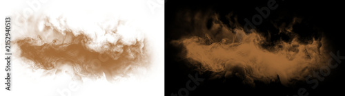 Brown Dust Cloud Explosion Texture on Transparent Background